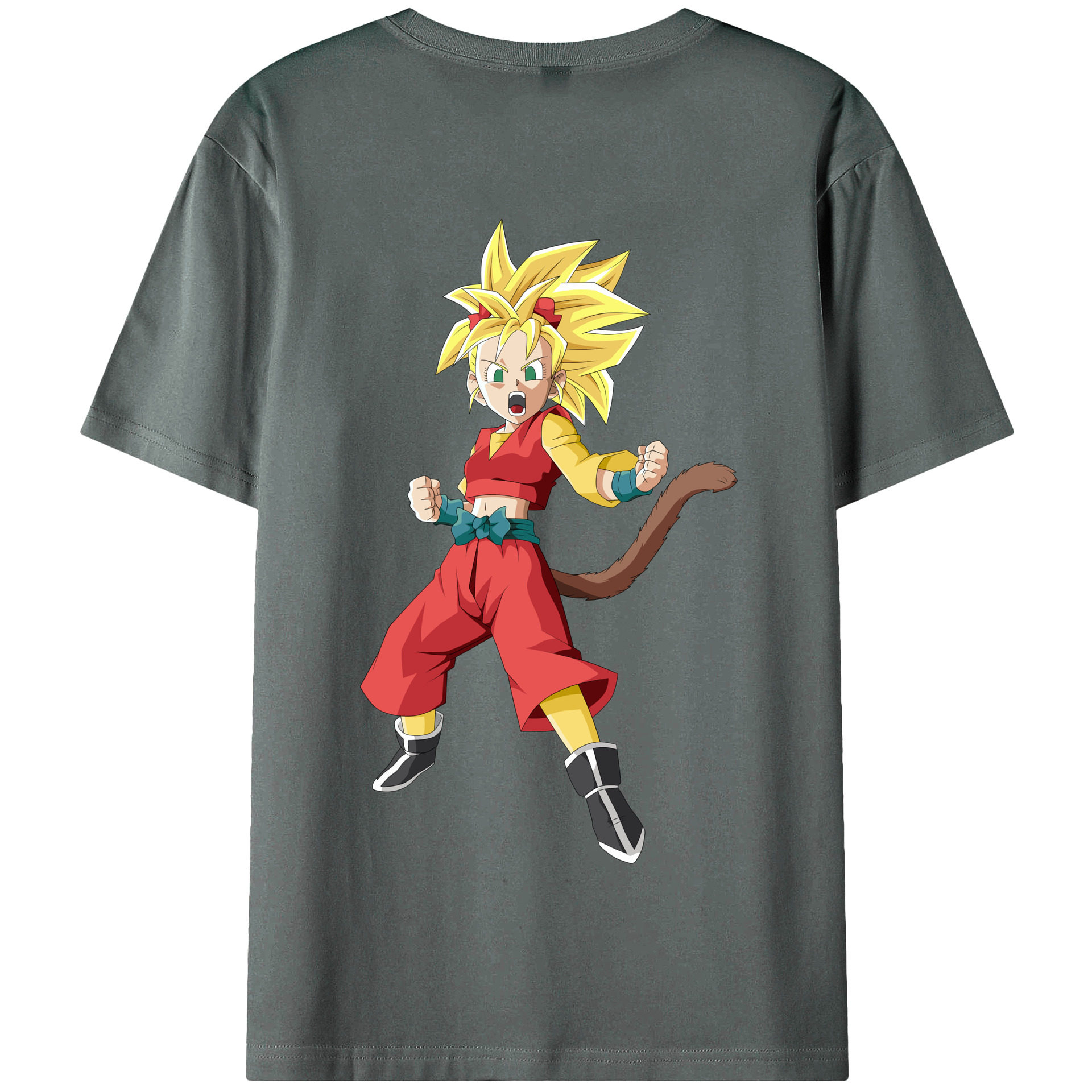 （画像用） ドラゴンボール カリフラ DRAGON BALL Caulifla 綿100％半袖Tシャツ（背面プリント）